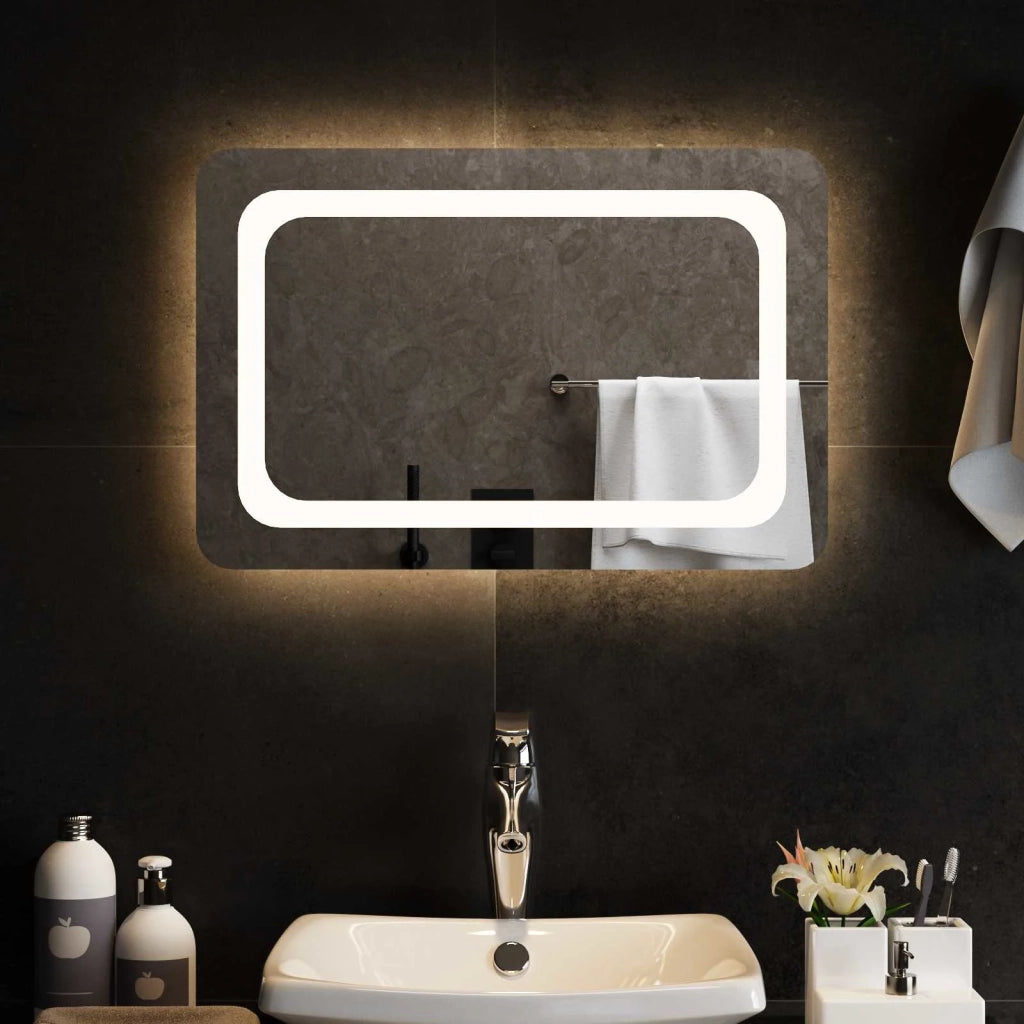 Specchio da bagno LED Trasparente 60 x 40 cm vetro temperato 42045832
