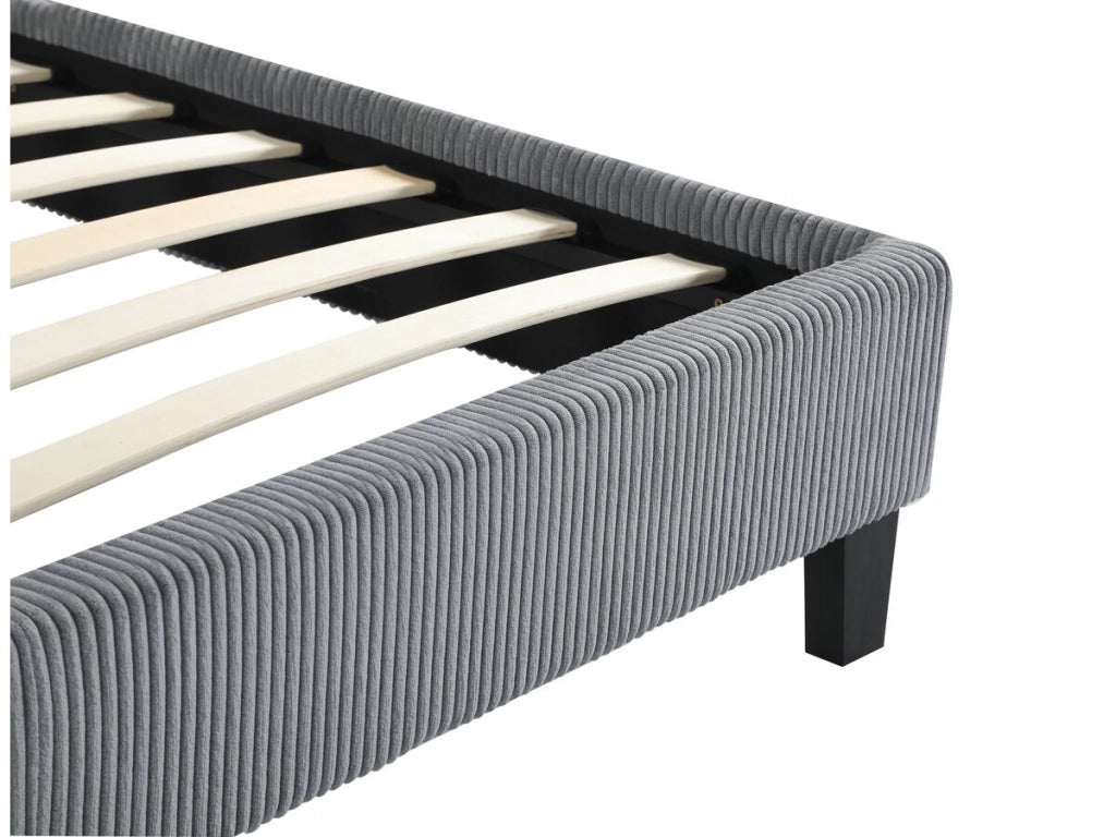 Letto in velluto a coste "Ambre" - 140 x 190 - Grigio