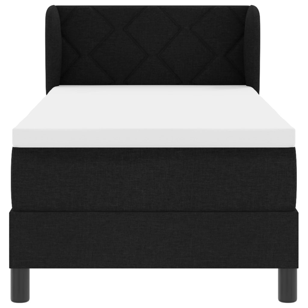 Letto a Box con Materasso Nero 80x200 cm Tessuto
