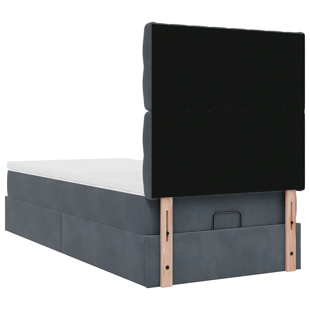 vidaXL Struttura Letto Pouf con Materassi 100x200 cm Velluto