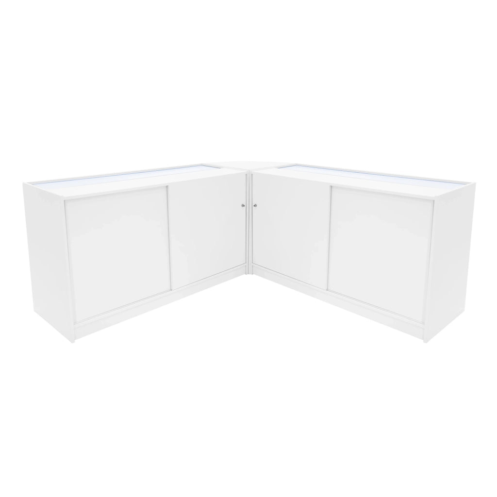 Set Banconi Bianco Helios LED K1500 CM60 con Serratura e Vetrina Espositiva