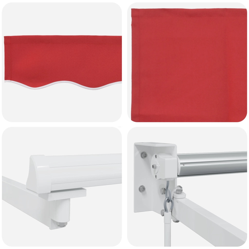Tenda Retrattile Manuale Rossa 400x300 cm