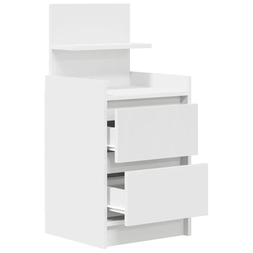 Comodini con 2 Cassetti 2 pz-Set di 2 Tavolino da notte Bianco 38x34x80 cm