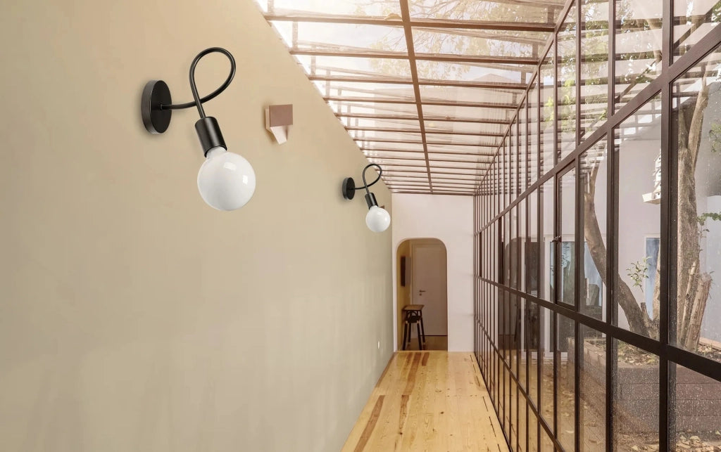 Lampada Da Muro Di Parete Metallico Loft Black Nero 392226 Loft Paradise Black 392199
