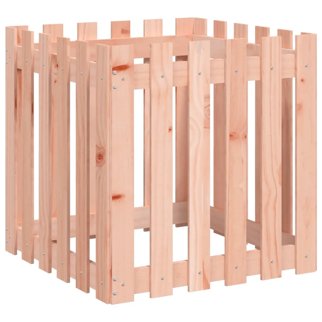 Fioriera Giardino Design Recinzione-Vaso da Esterno-Contenitore per Piante 60x60x60cm Massello Douglas