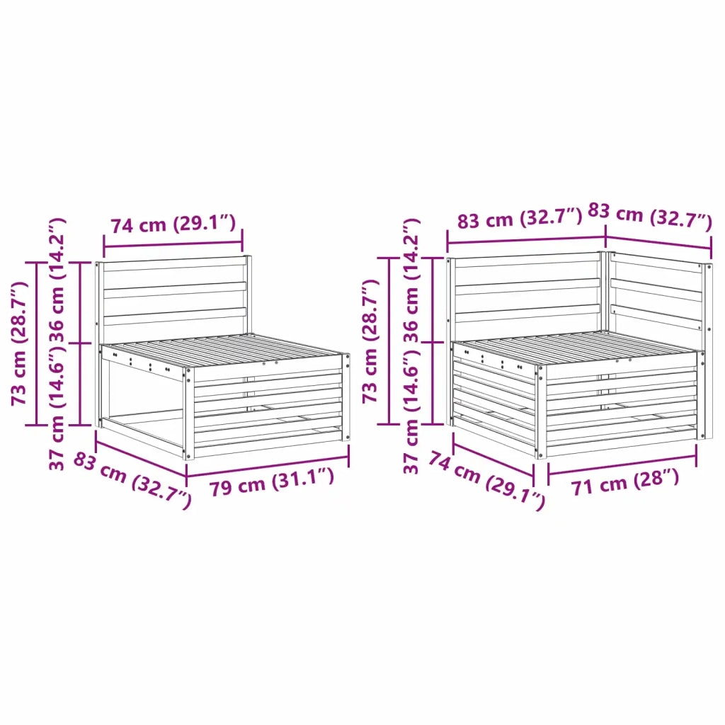 Set di divani da esterno 4 pz Naturale Legno di Acacia Massello 3383287