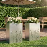 Vaso da giardino 2 pz Argento 50 x 30 x 75 cm Acciaio zincato 8005789