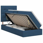 Letto con contenitore e materasso Blu 100 x 200 cm Tessuto 3459488