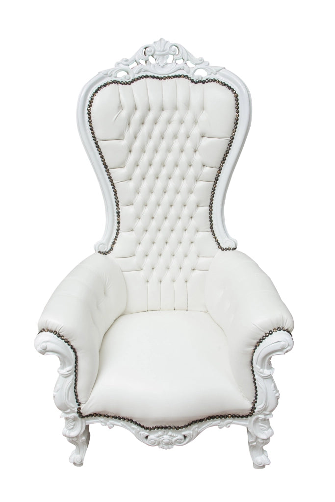 Biscottini Poltrona a trono stile francese Luigi XVI in legno massello di faggio L85XPR83XH145 cm