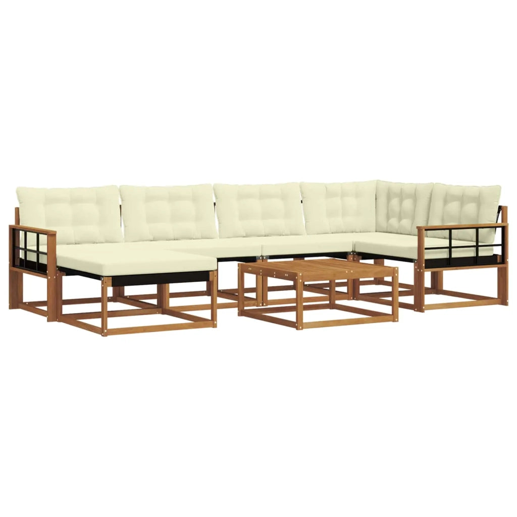 Set di divani da esterno con cuscino 19 pcs Naturale e Crema