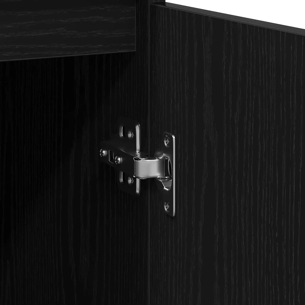 Credenza Rovere Nero 57x34x76 cm in Legno Multistrato