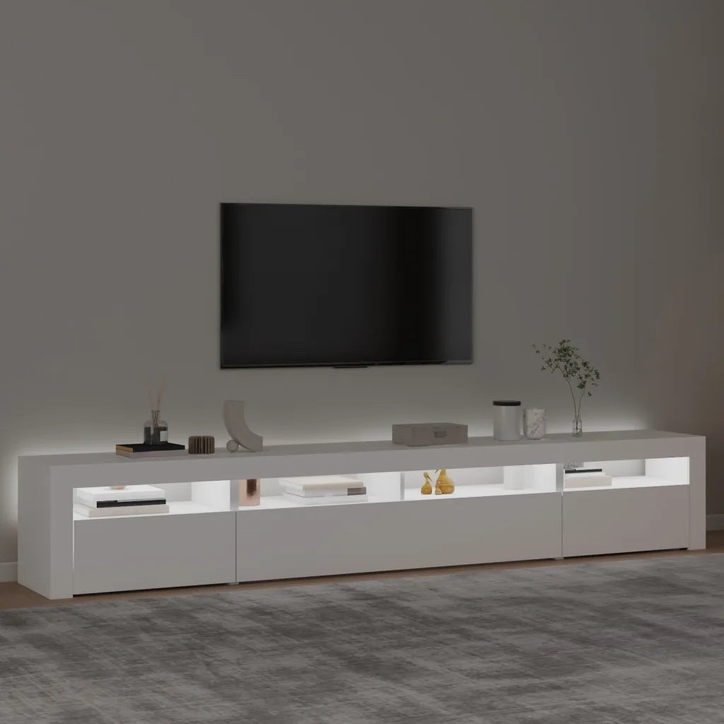 Mobile Porta TV con Luci LED Bianco 240x35x40 cm 3152722