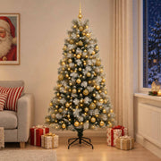 Albero di Natale artificiale con rami snodati e palline 240 cm 3466624
