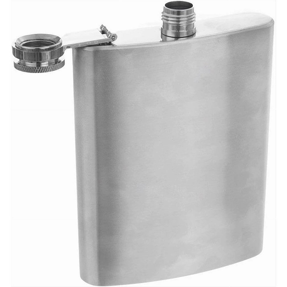 Trade Shop - Fiaschetta In Acciaio Inox 240 Ml Per Whisky Brandy Rum Vodka Tascabile Viaggio -