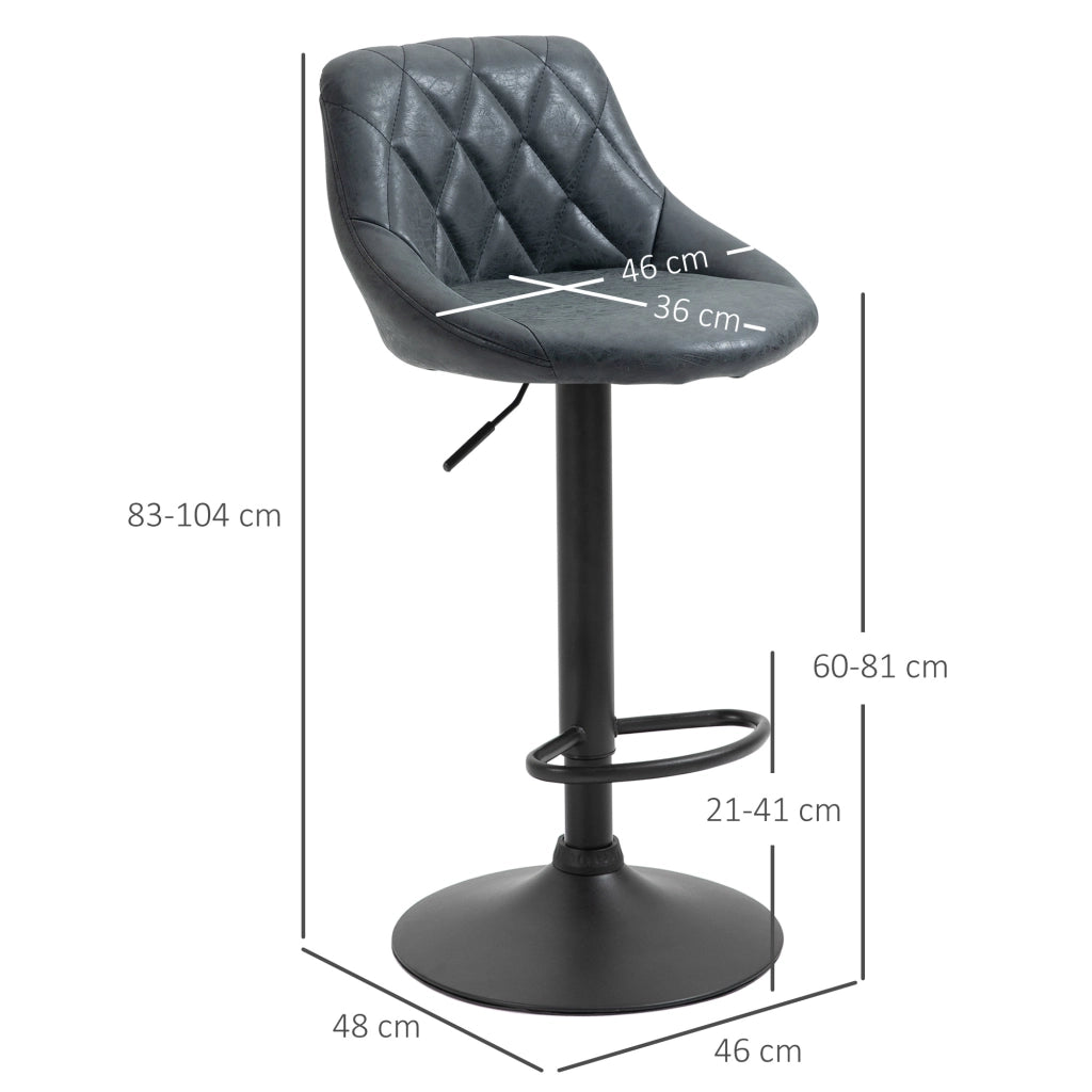 Sgabelli da Bar Regolabili ¨C zephmum ¨C 2 Pezzi, Nero, 46x48x83-104 cm