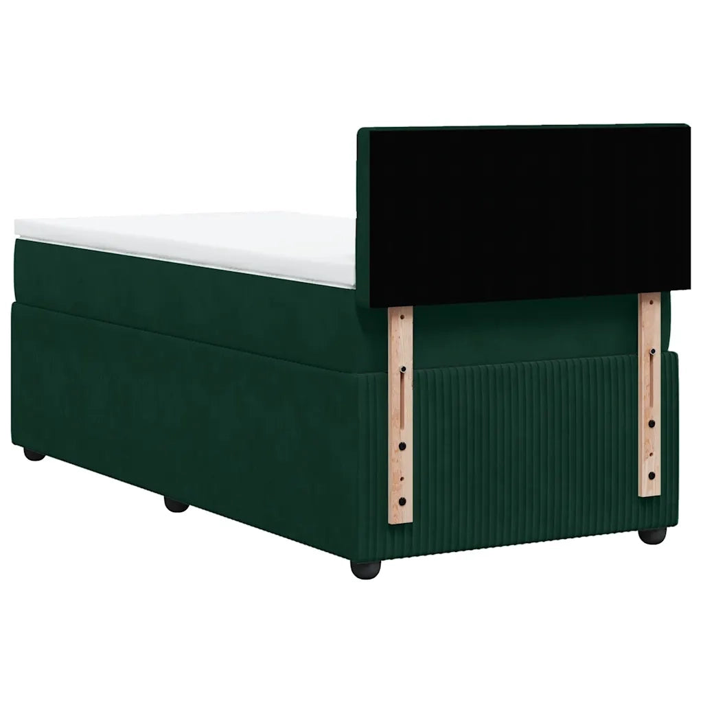 Giroletto a Molle con Materasso Verde Scuro 90x200 cm Velluto 3289941