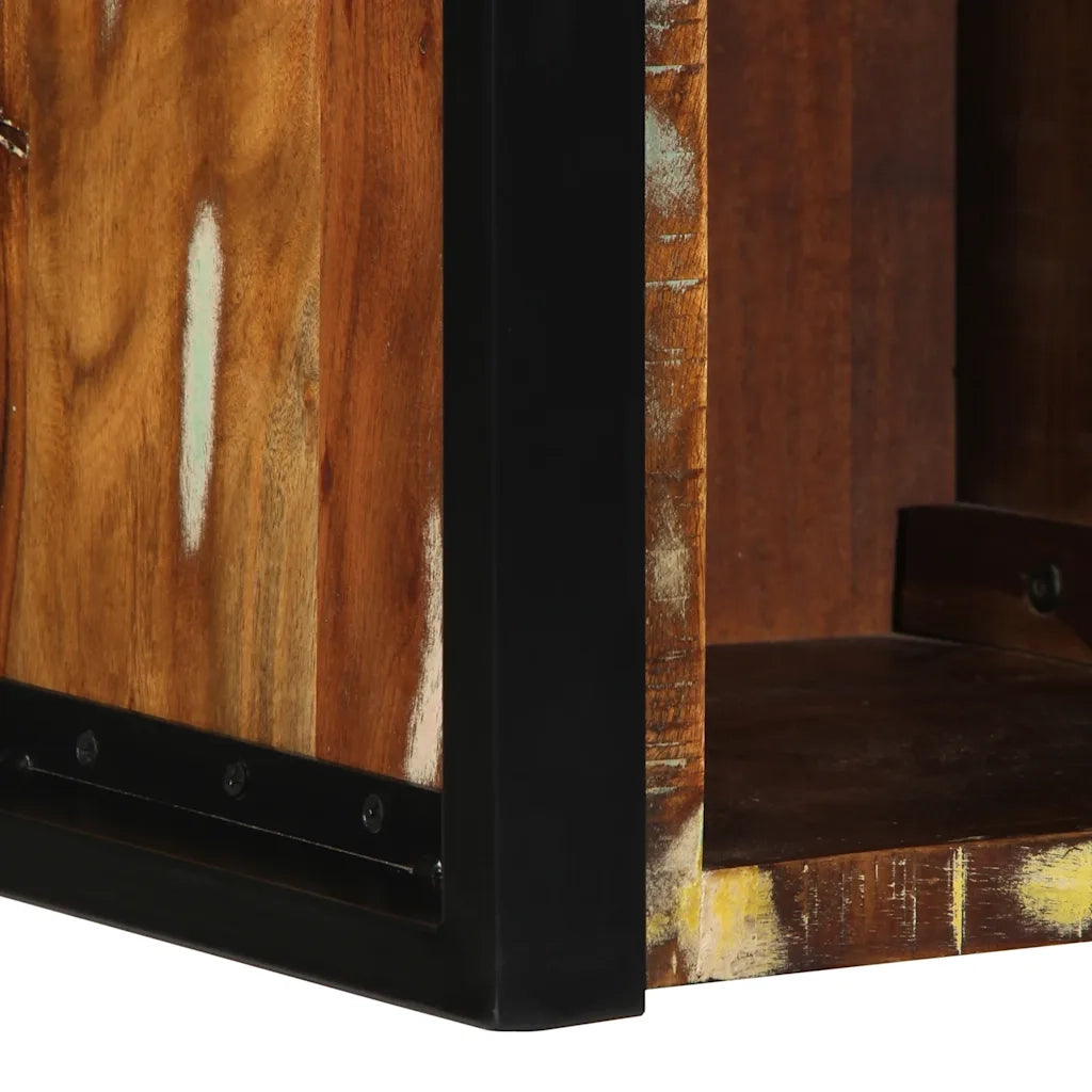 Comodini 2 pz Multicolore 40x35x40cm in Legno Massello Recupero 4015960