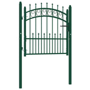 Cancello per Recinzione con Punte in Acciaio 100x100 cm Verde