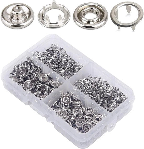Bottoni da maglia - DIY - 50 pezzi - argento - diametro 9,5 mm