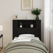 Testiera per letto Armadietto Nero Rovere 100x19x104,5 cm Realizzato in Legno Ingegnerizzato