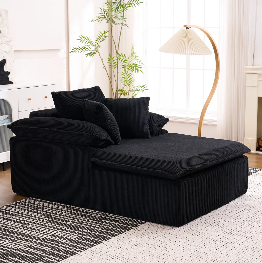 Divano 177x122x92 cm senza installazione; schienale ergonomico; in velluto a coste nero
