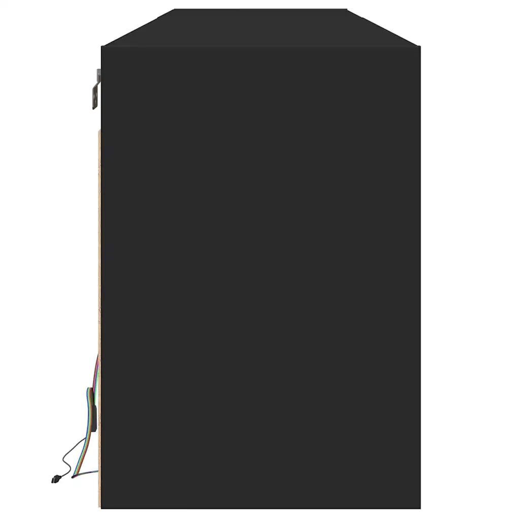 Mobile TV a parete con LED-Credenza per TV sospesa Nero 180x31x45 cm