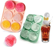 Forme a blocchi di ghiaccio, 2 pezzi, silicone, cuore, rose, diamante, rotondi, con coperchio di imbuto trasparente, scatole per blocchi di ghiaccio, 6 camere, forme 3D per caffè, latte, succo DIY