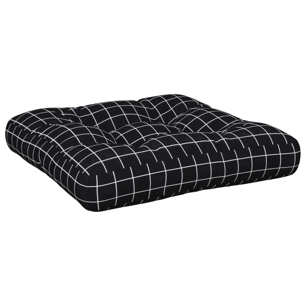 vidaXL Cuscino Pallet Motivo a Quadri Nero 58x58x10 cm Tessuto Oxford