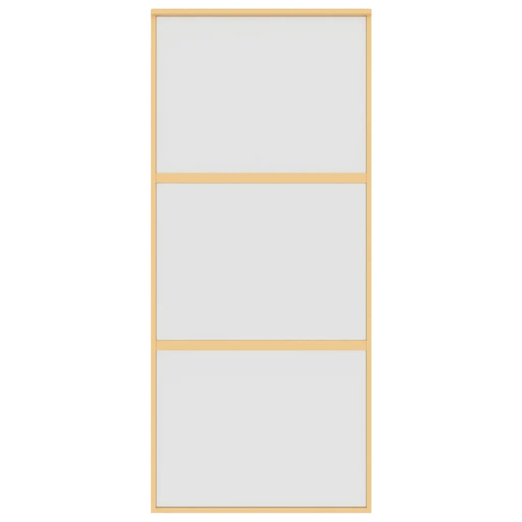 Porta Scorrevole Dorata 90x205 Vetro Smerigliato ESG Alluminio 155152