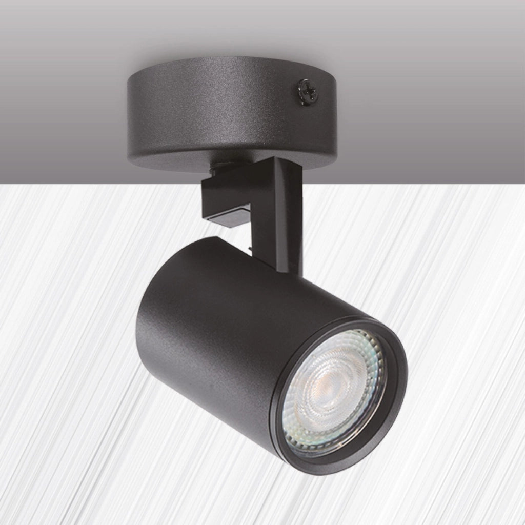 Faretto parete/soffitto nero 1xGU10 10W Polux LYNX