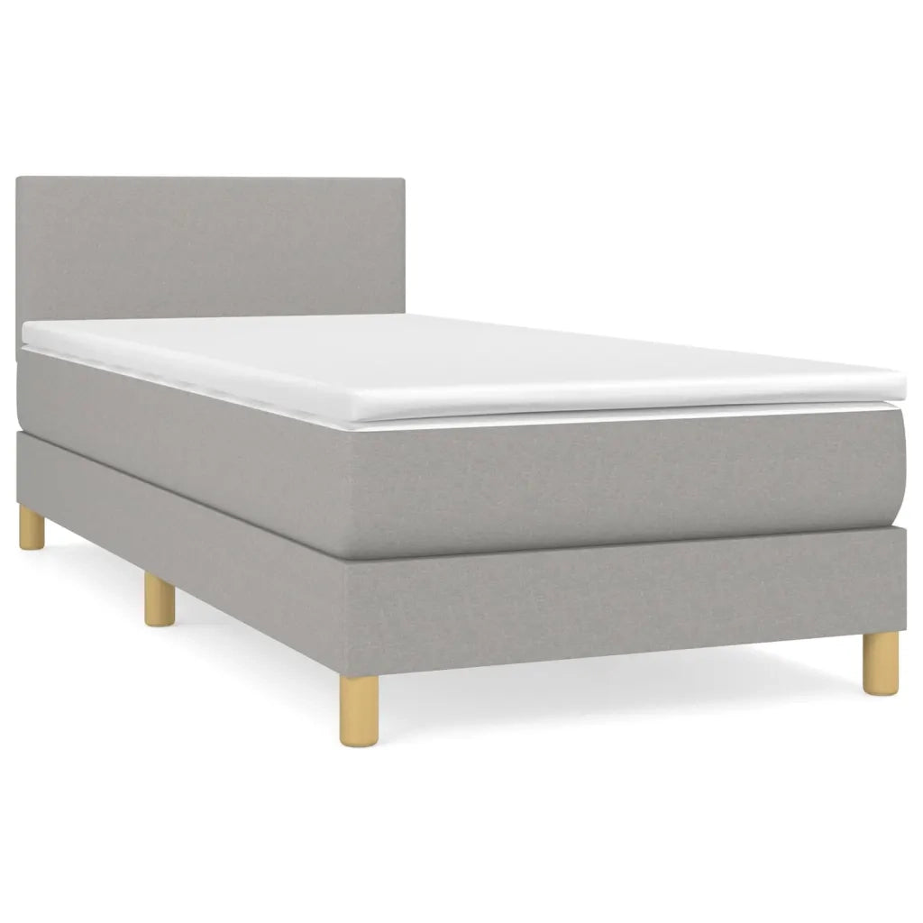 Giroletto a Molle con Materasso Grigio Chiaro100x200 cm Tessutocod mxl 75529