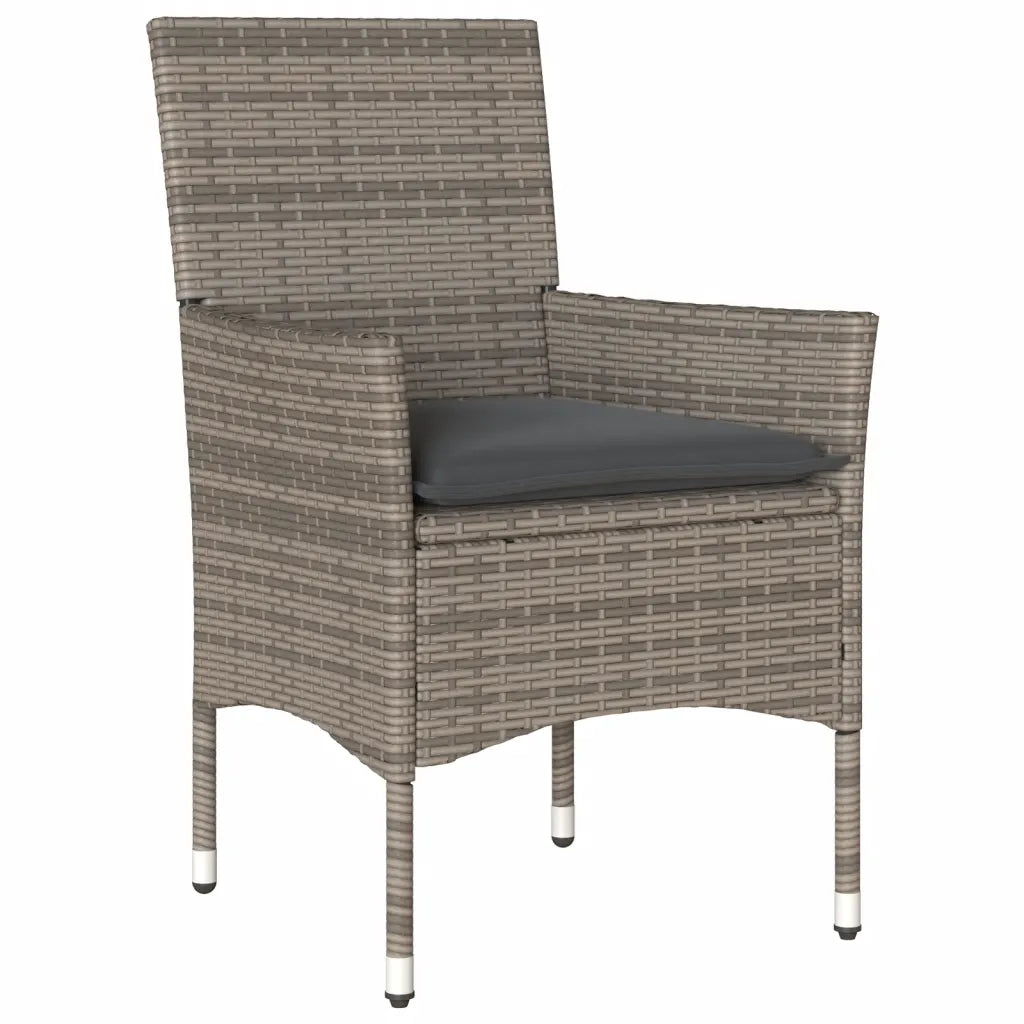 Set da Pranzo da Giardino 9 pz con Cuscini Polyrattan e Vetro