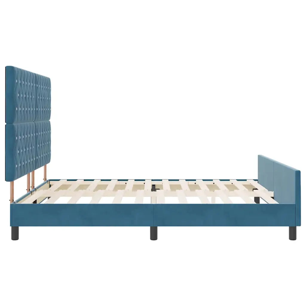 Letto a molle con testiera Blu Scuro 180 x 200 cm Velluto 3344895