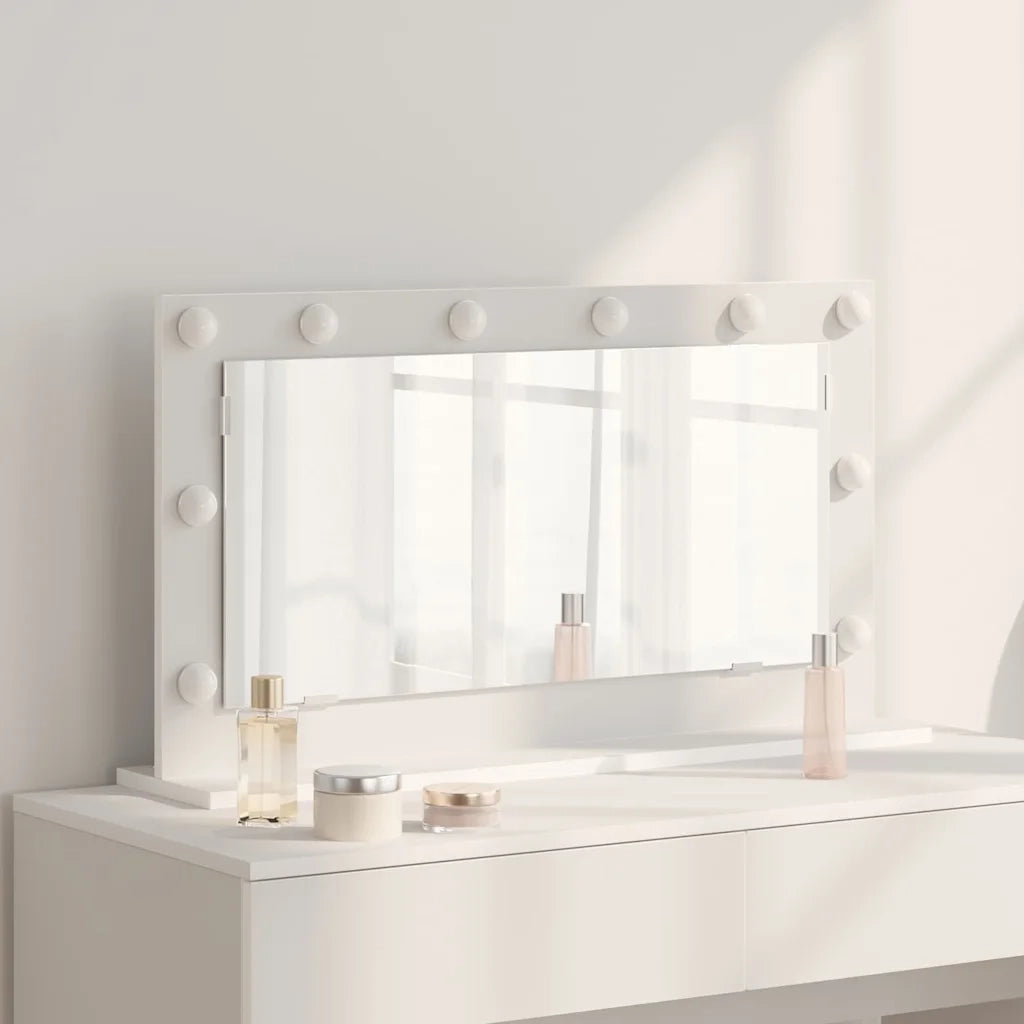 Specchio da Vanità Rettangolare Bianco 80 x 45 x 18 cm 868317