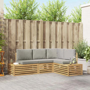 Set di divani da esterno 4 Pezzo Bianco e Grigio Chiaro 3392466