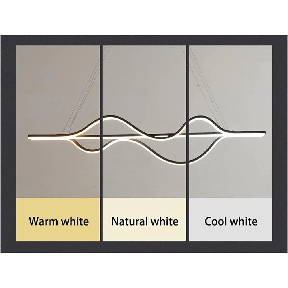 Trade Shop - Lampadario Led A Sospensione 39 Watt Moderno Onde Luce 6500k 4000k 3000k B64-b -