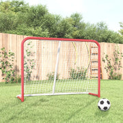 Porta Hockey Rete Rossa Bianca 153x60x118cm Acciaio Poliestere cod mxl 128218