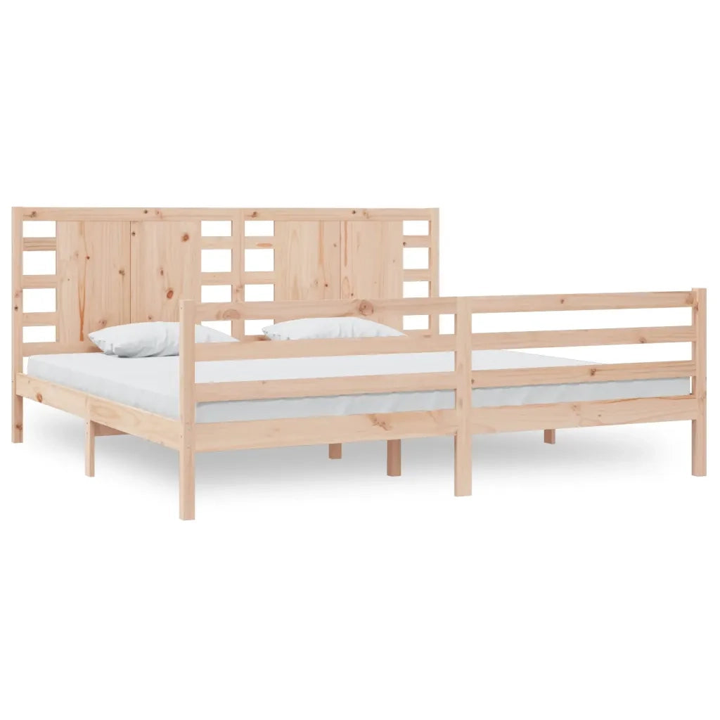 Giroletto senza Materasso-Struttura Letto 200x200 cm in Legno Massello di Pino 799573