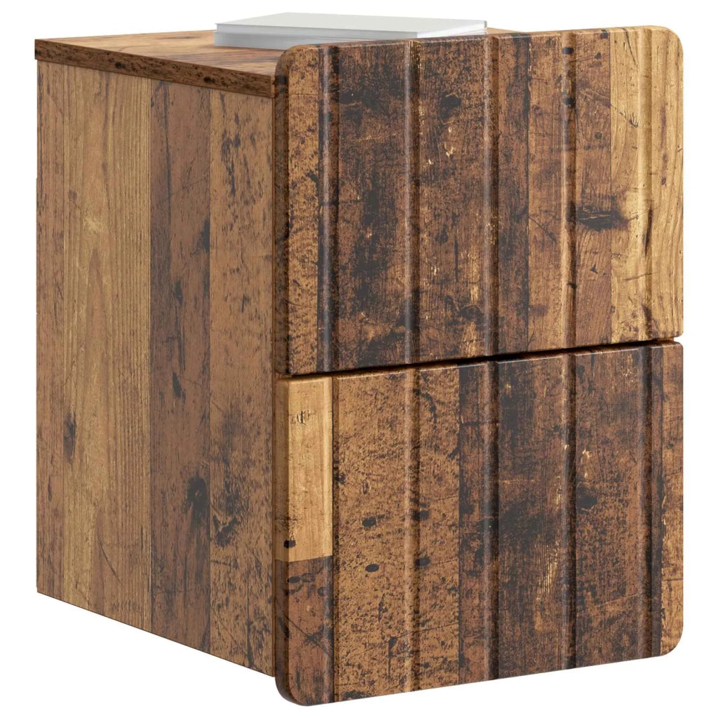 Mobiletto da notte a muro Legno antico 33 x 34,5 x 43 cm 898311
