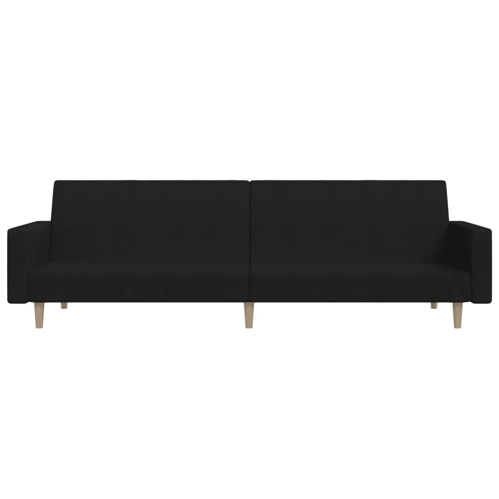 Divano Letto a 2 Posti Nero in Tessuto 375729