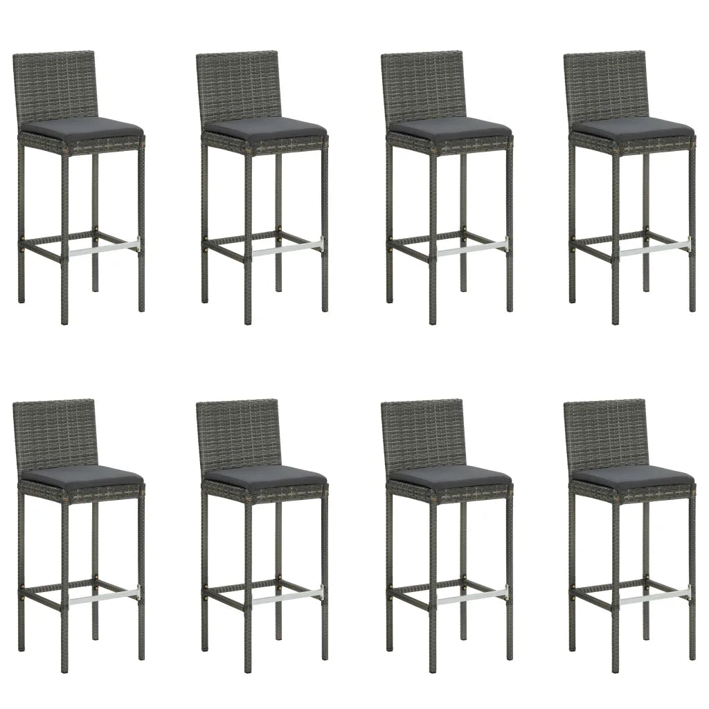 Set da Bar da Giardino 9 pz con Cuscini Grigio cod mxl 45584