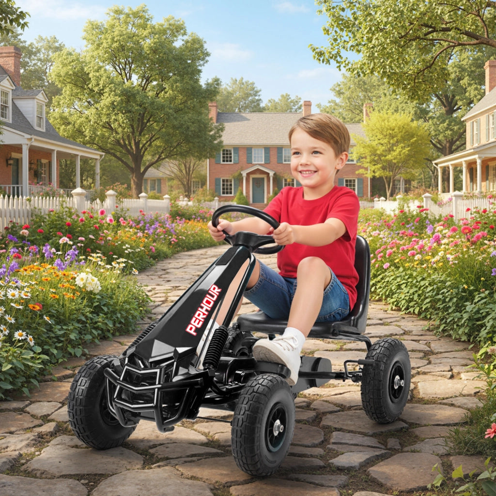 Go-Kart a Pedali per Bambini ¨C Zephmum ¨C Nero 110x61x62 cm