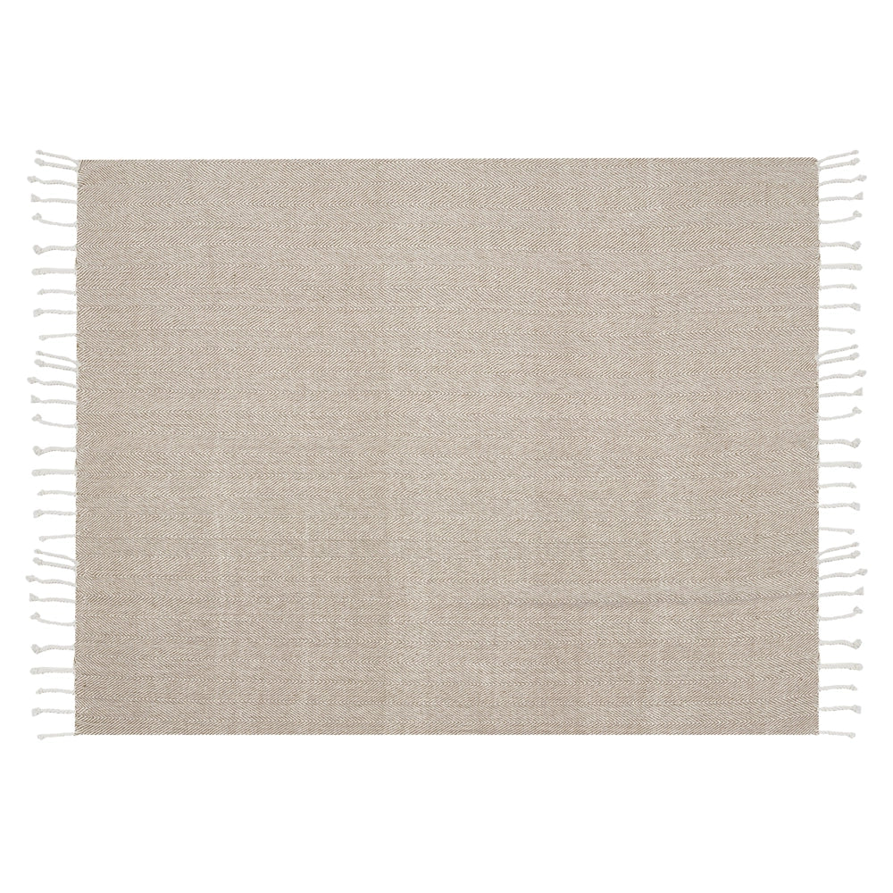 Coperta Beige Cotone 130 x 160 cm Copriletto Boho stile costiero