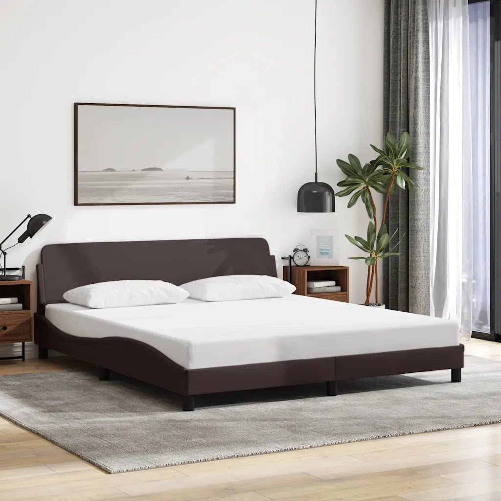 Giroletto-Struttura Letto Dover Marrone Scuro 160x200 cm Tessuto