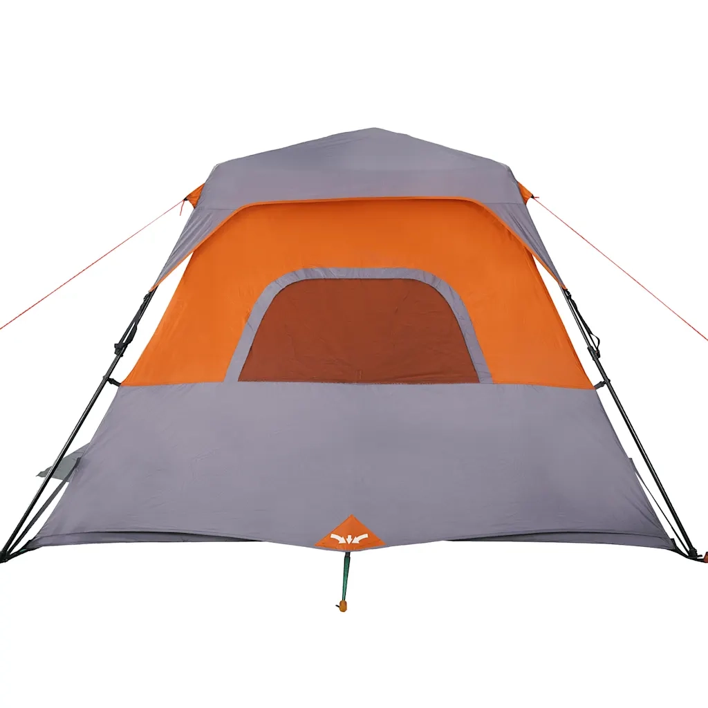 Tenda Campeggio 6 Persone Grigio e Arancione Impermeabile 94297
