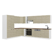 Cucina angolare completa Fame-Line Pannello in quercia/Bianco 347 x 60 cm, PL Rovere Vicco