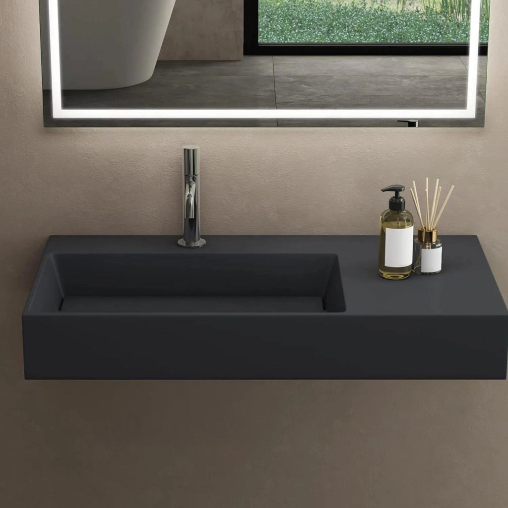Lavabo In Conglomerato Archi 75 Cm Grey Matt