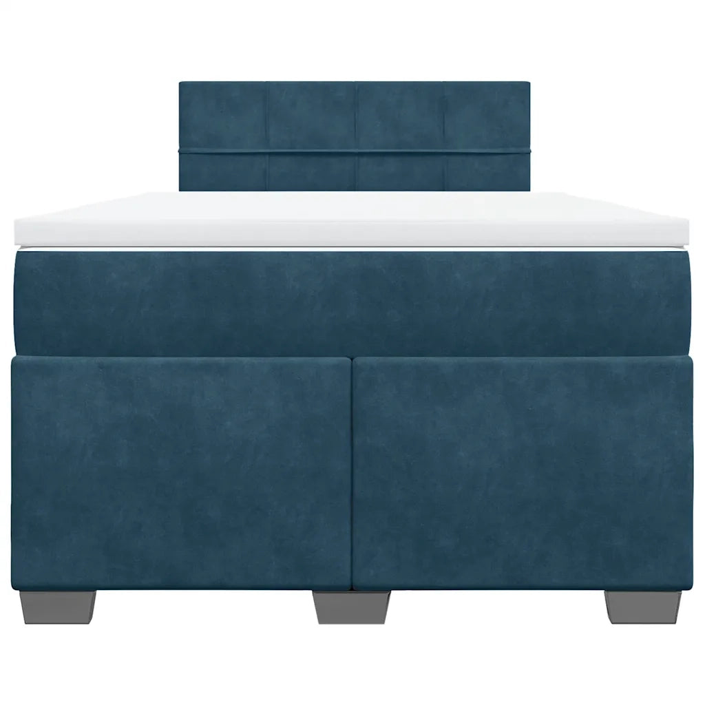 Giroletto a Molle con Materasso Blu 120x200 cm in Velluto