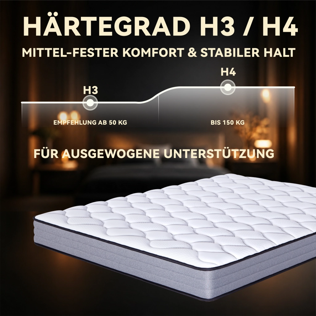 Materasso a molle insacchettate deluxe bianco 160x200 cm
