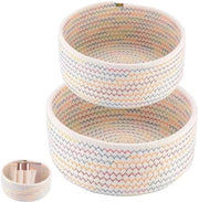 Set di corda di cotone tessuto - Duraturo e sicuro - Diametro 21 cm - Piccoli contenitori - Organizzatore per nursery e bagno